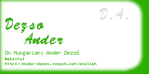 dezso ander business card