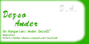 dezso ander business card